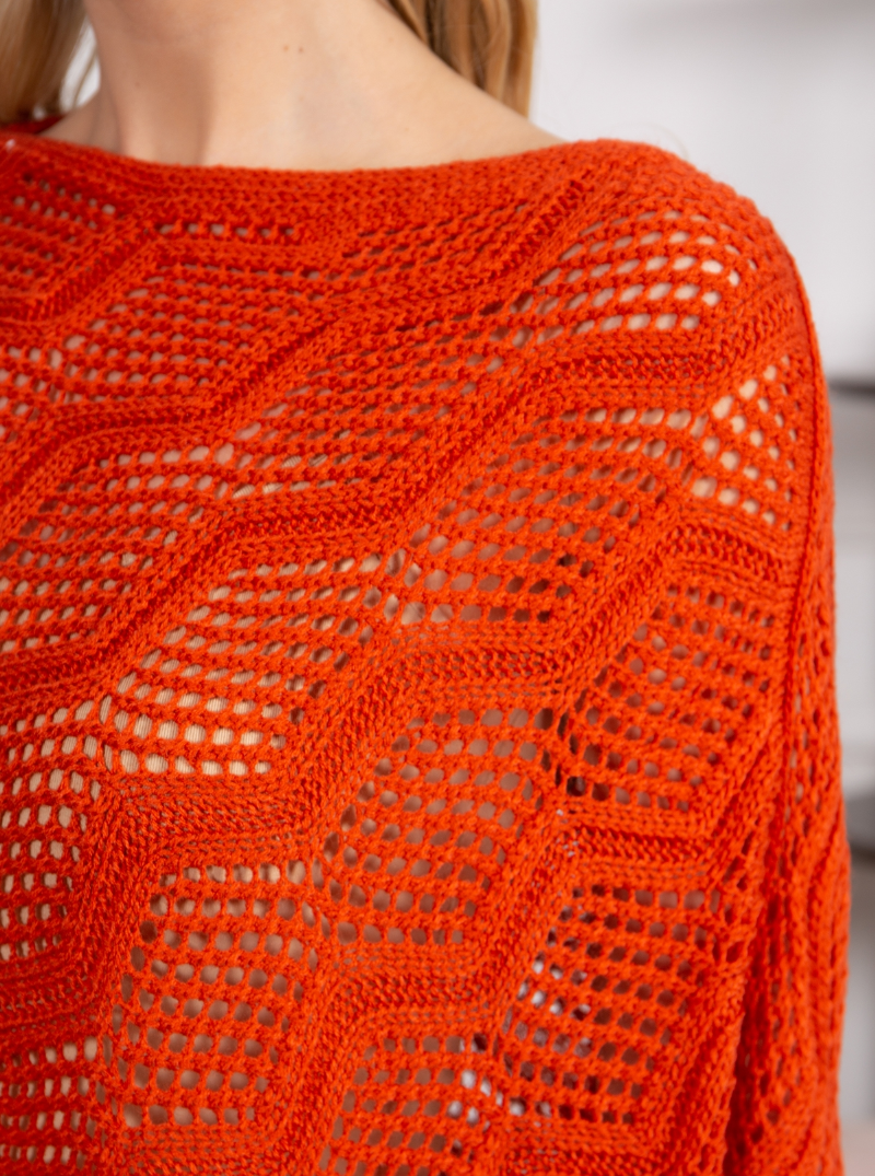 Terracotta Tassel Poncho