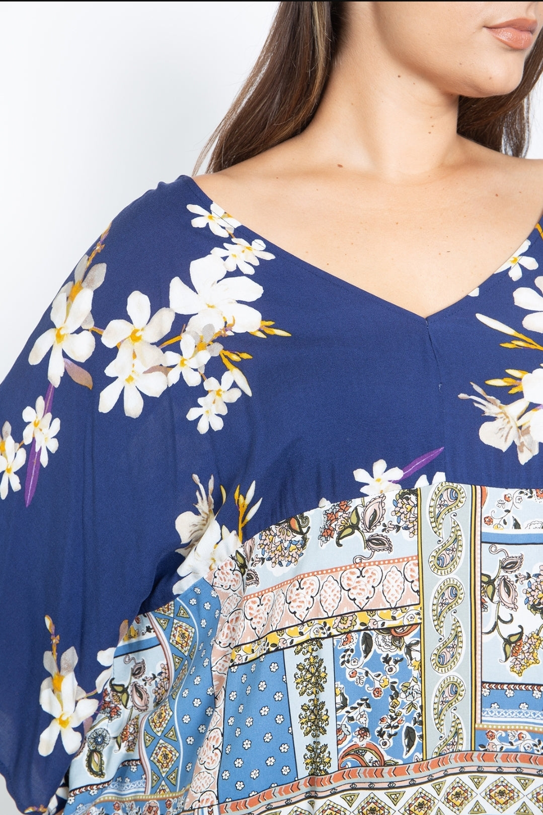 Womens Batwing Floral Top