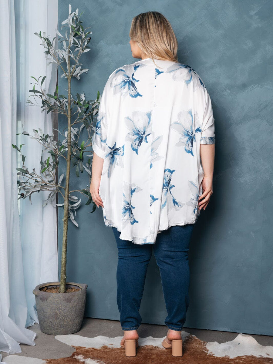 OPEN FRONT FLORAL CARDIGAN