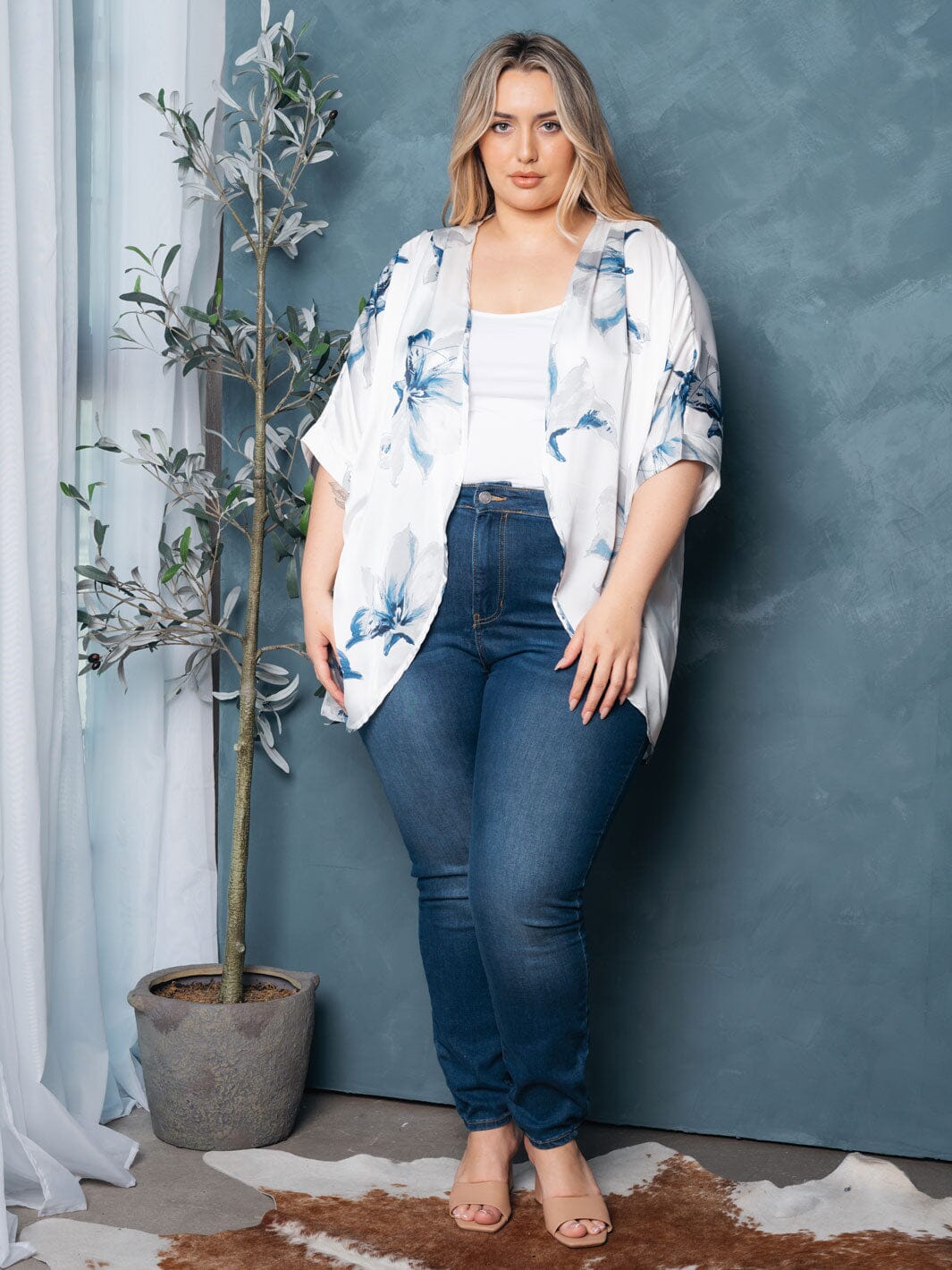 OPEN FRONT FLORAL CARDIGAN