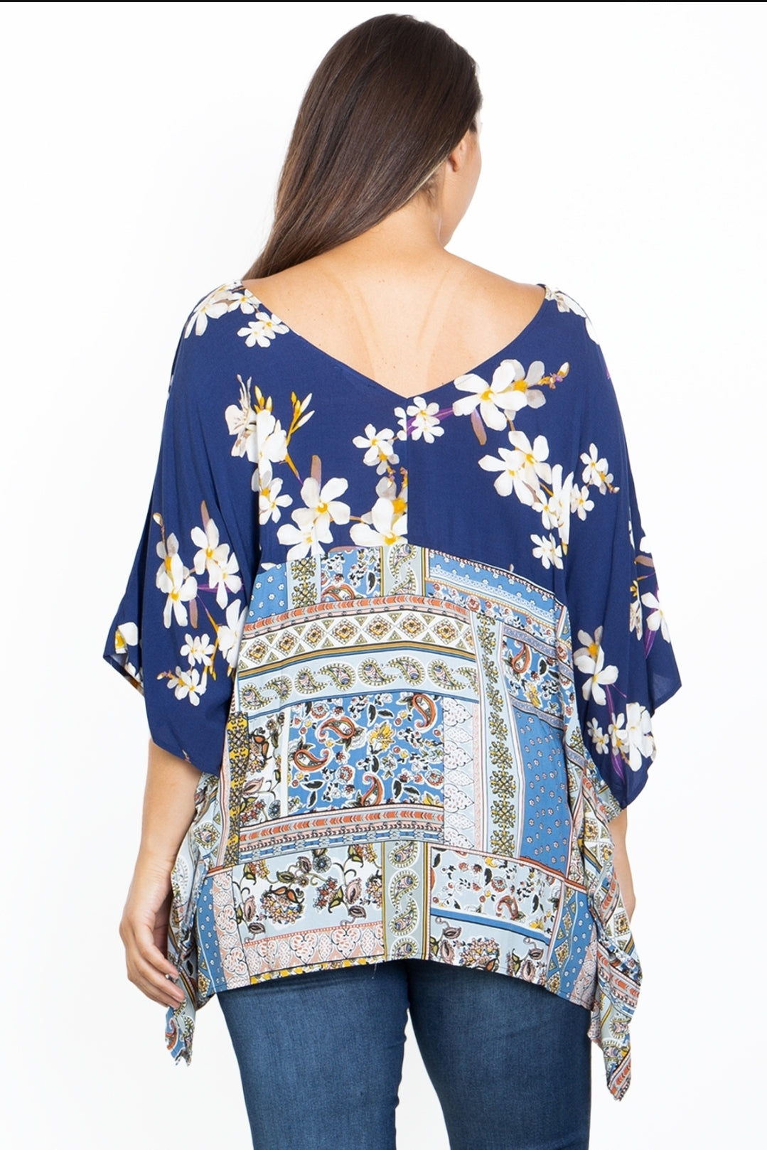 Womens Batwing Floral Top